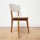 Set of 4 60s chairs in wood and white skai