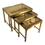 Brass and glass nesting tables
