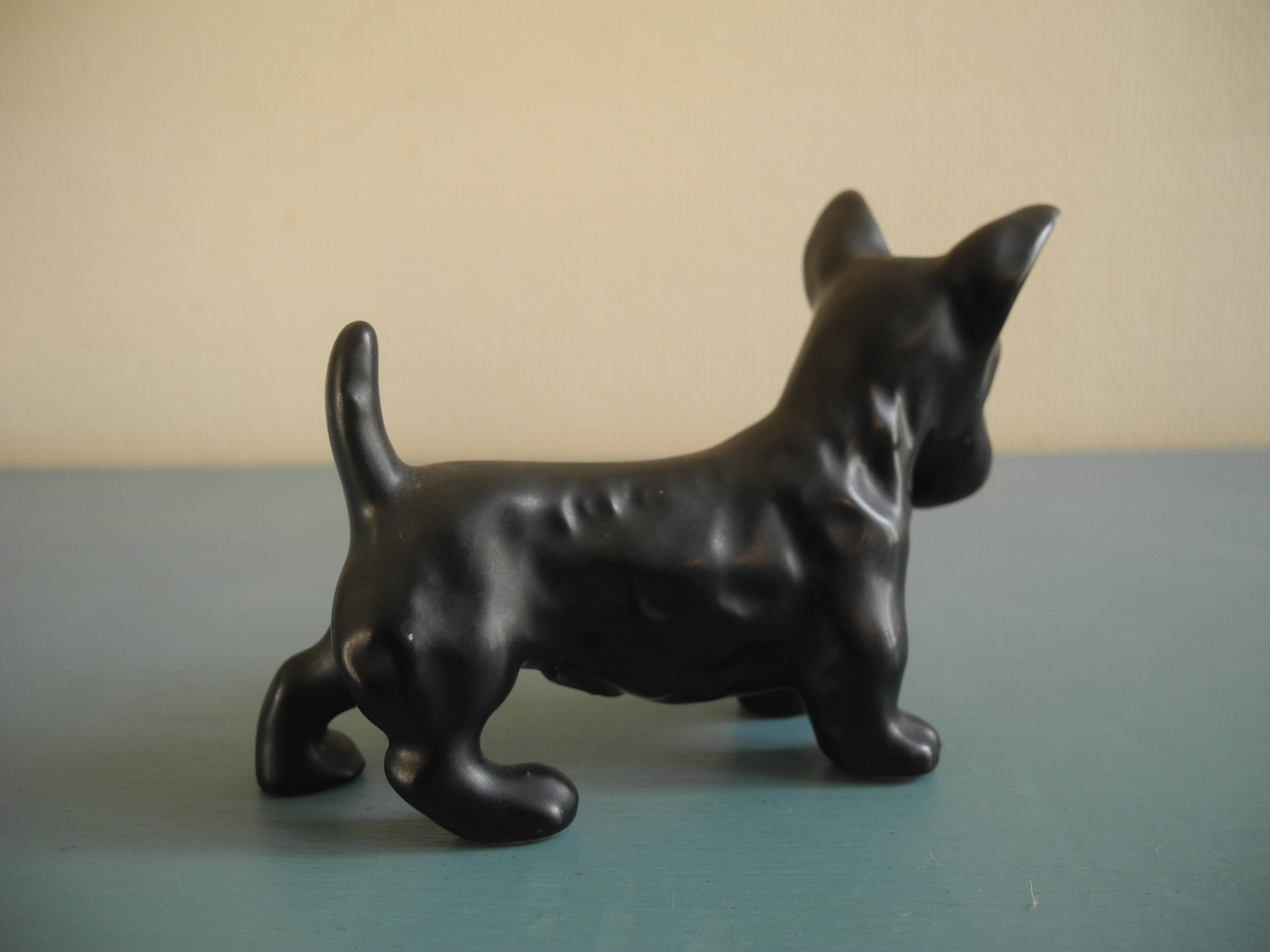 Antique Royal Dux Bohemian Porcelain Dog Figurine