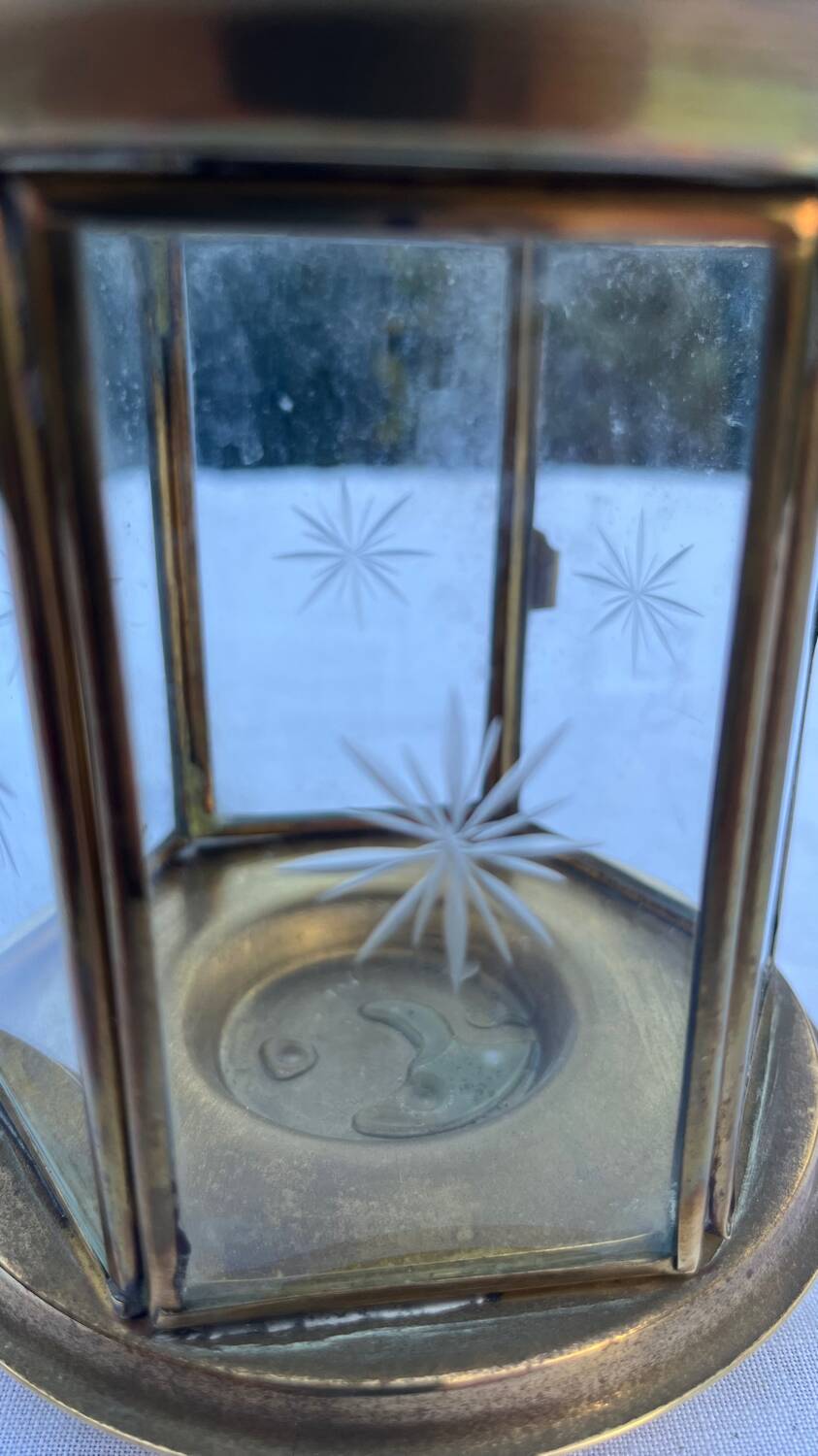 Vintage brass candle holder lantern