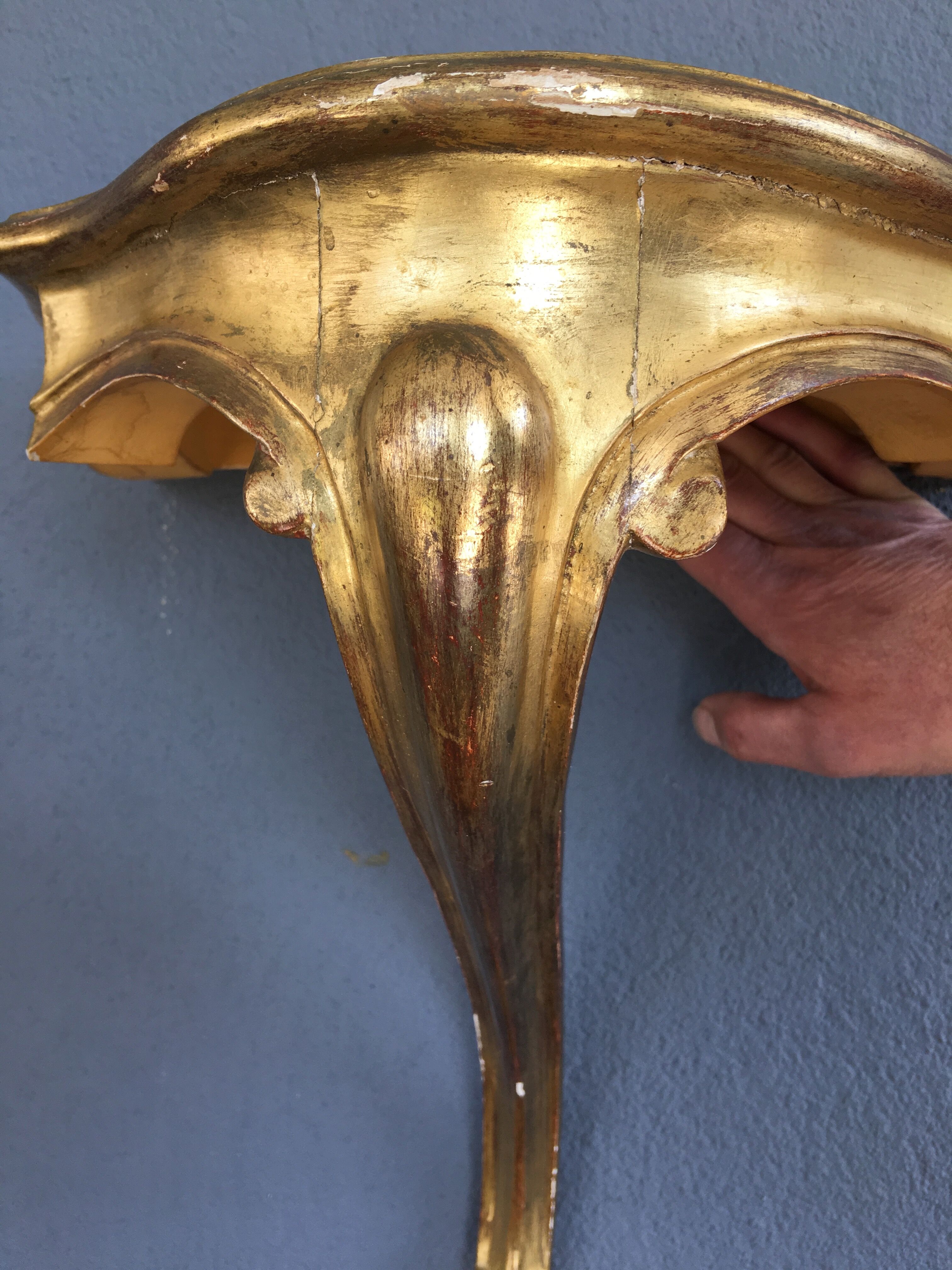 Wall console wood and stucco gilded fine XIX