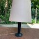 Vintage black leather lamp base from the 1950s.