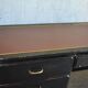 Bureau Art Déco hongrois en bois peint noir avec plateau marron et poignées métal