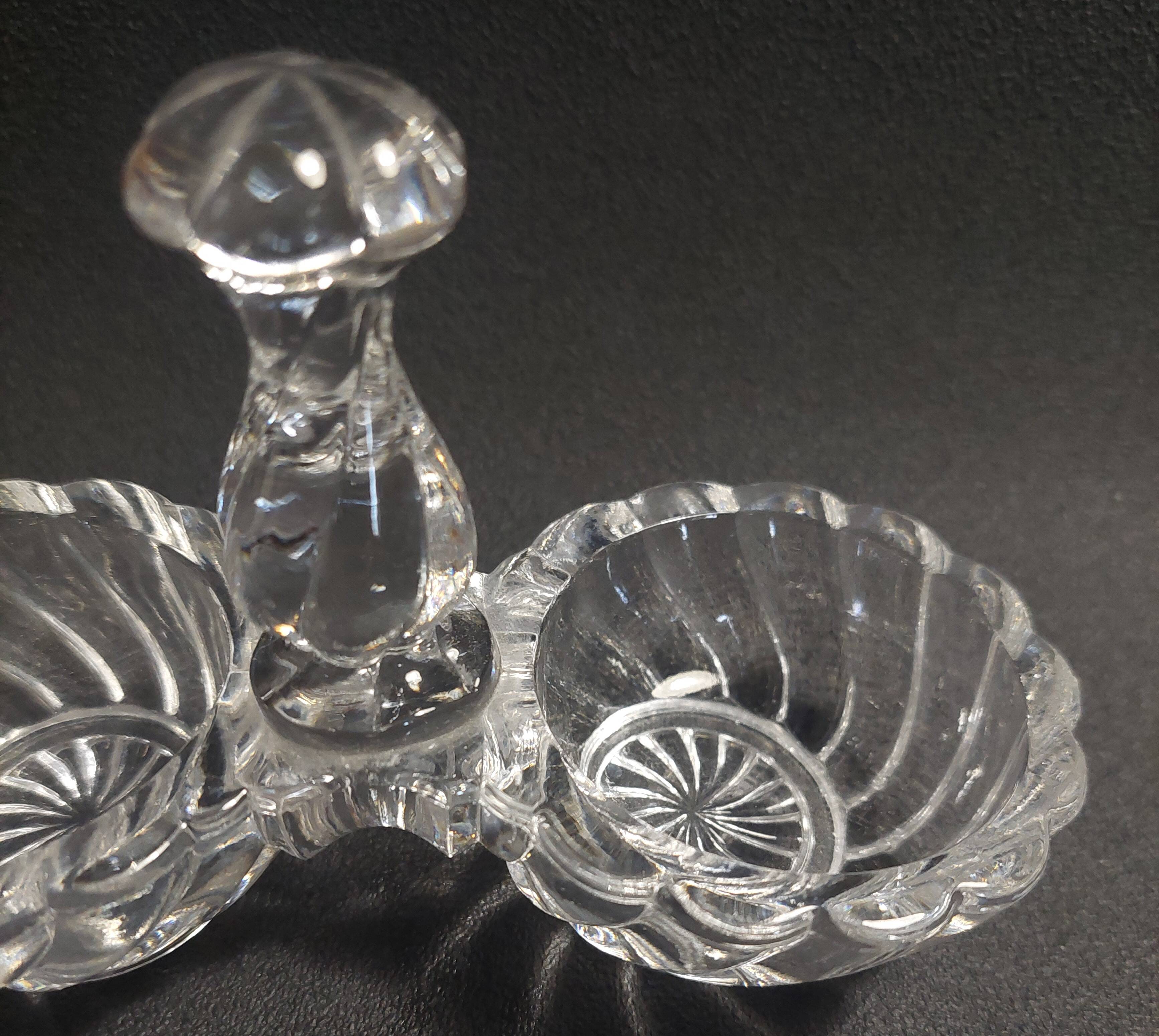 Baccarat crystal salt cellar, bamboo model, early 20th century
