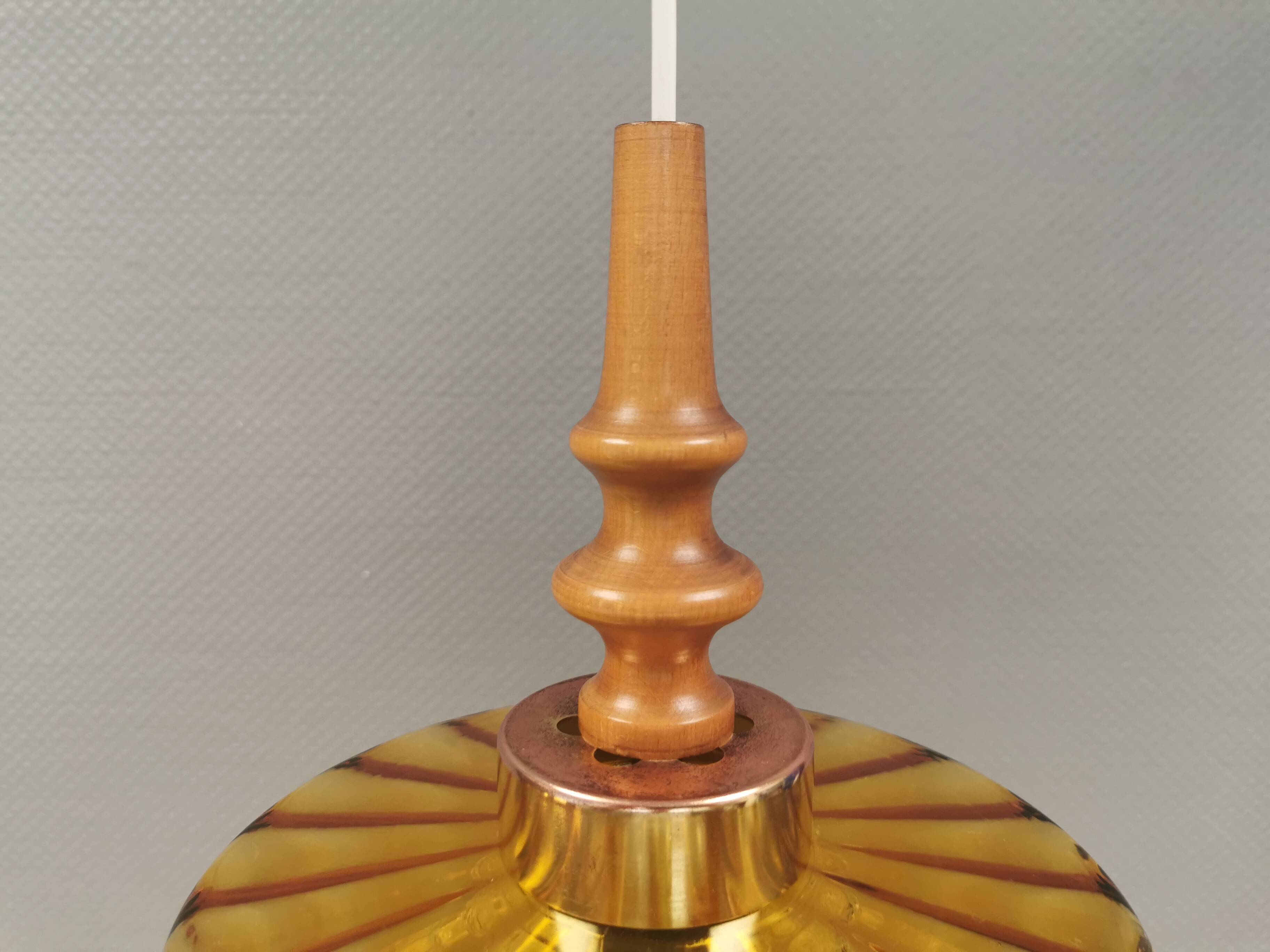Swedish hanging lamp with double layer glass shades, 1970s