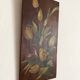 Peinture bouquet de fleurs sur bois 40 X 20