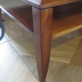 Large coffee table - cherry finish - solid wood - butterfly motifs