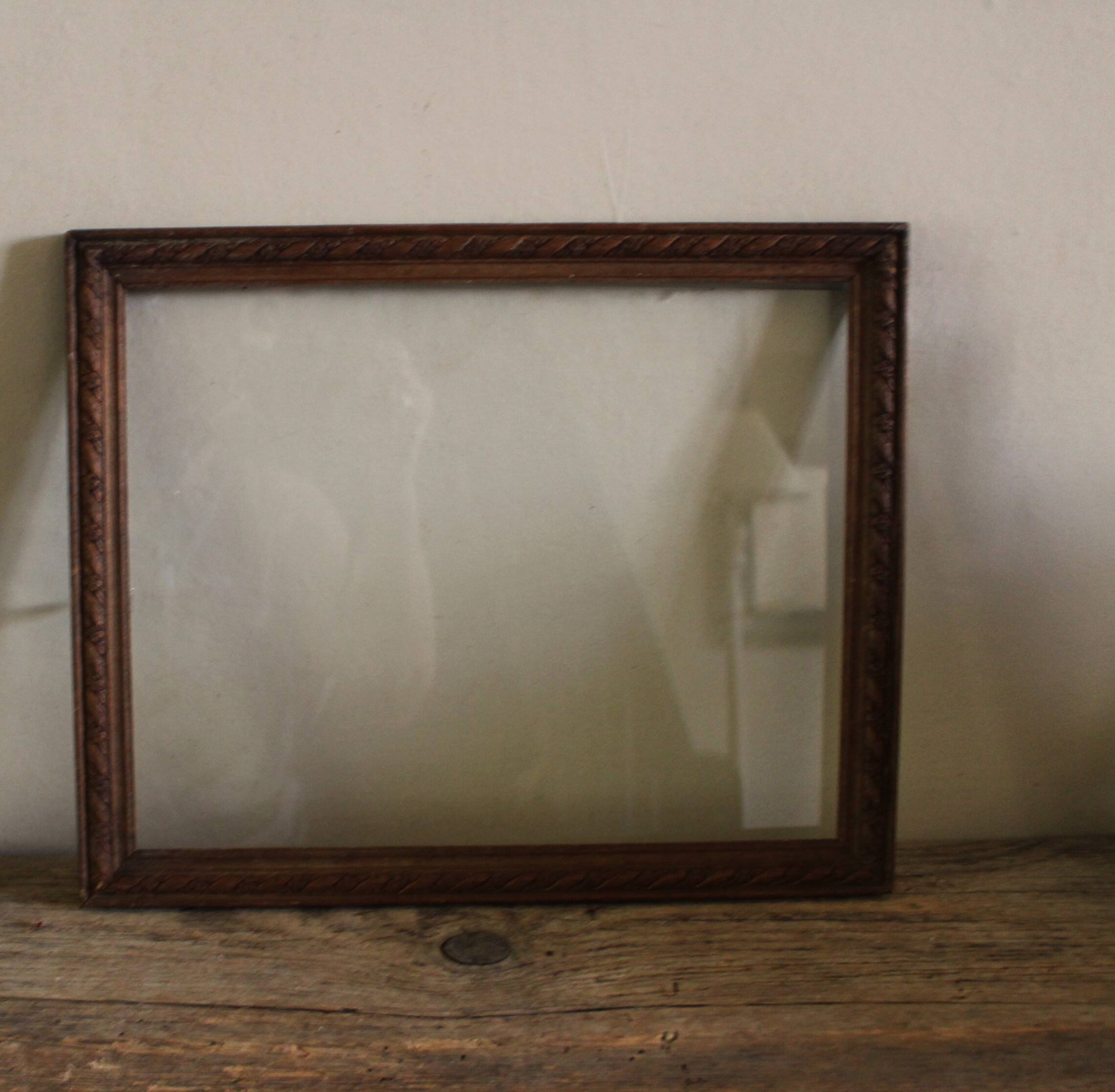 Wood frame old window small flowers framing