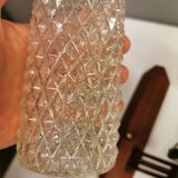 Applique danoise double en teck, laiton et verre cristal.