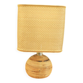 Lampe de table en osier, Italie, années 60