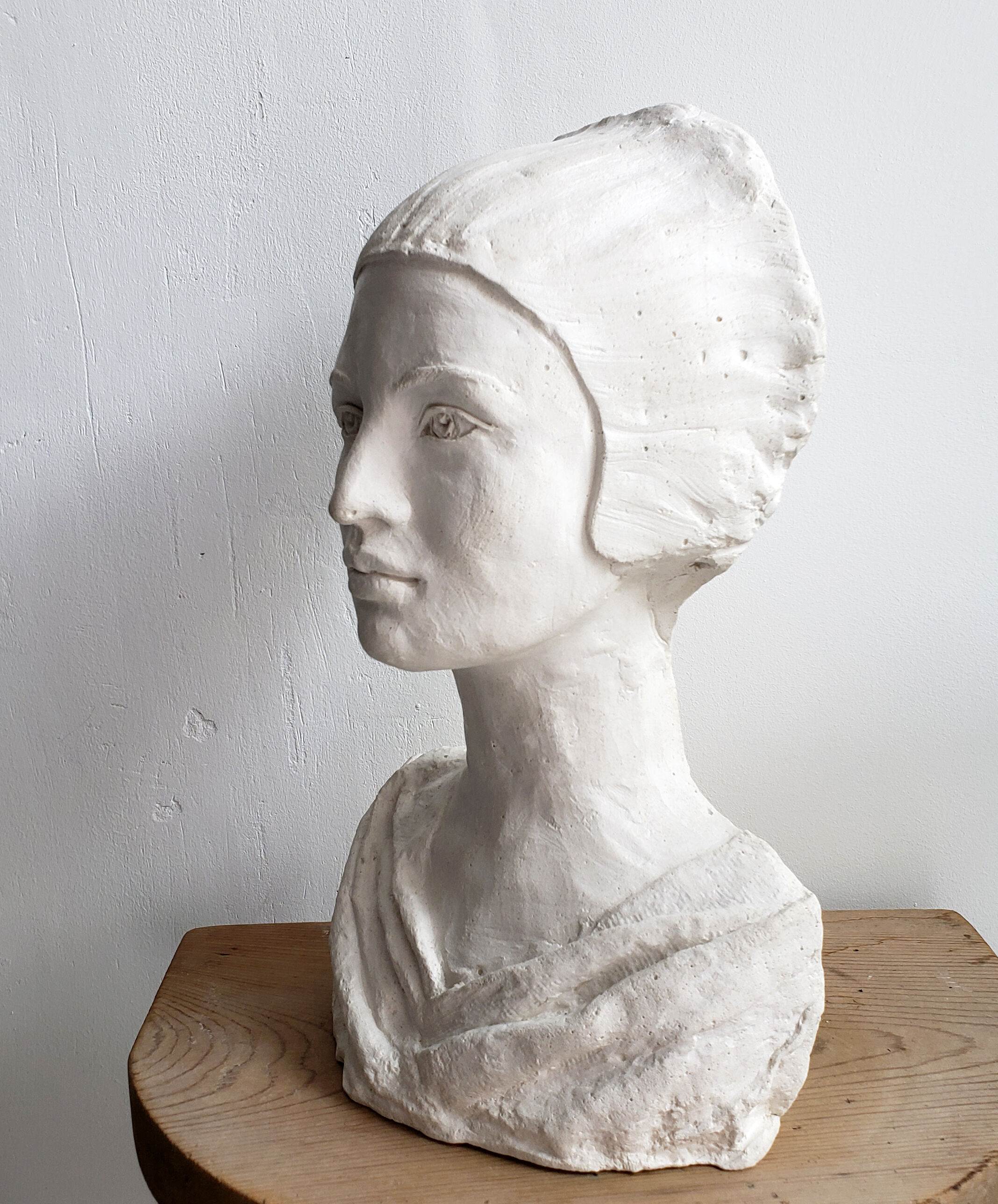 Plaster bust of a woman