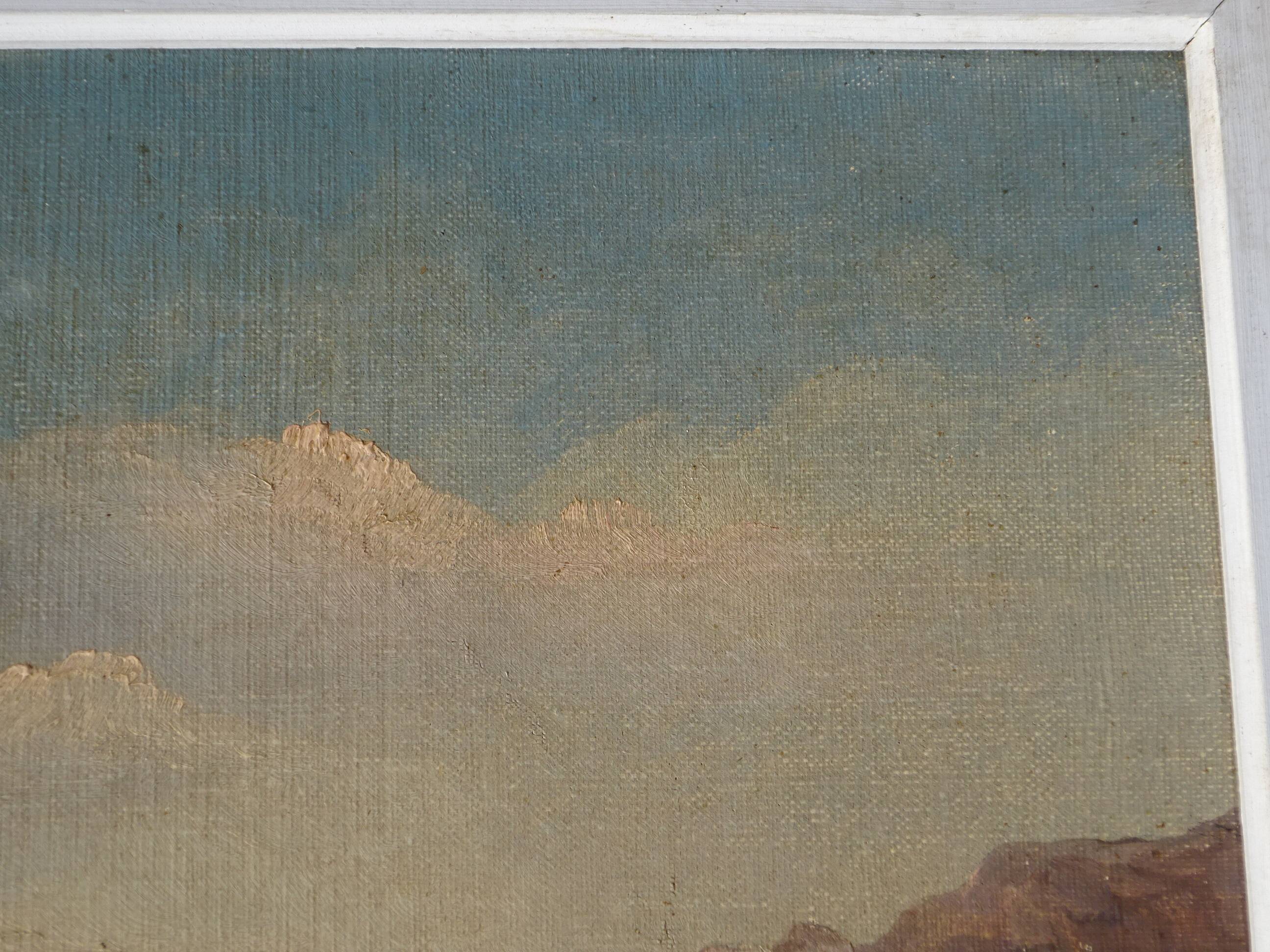 Old painting, landscape of the Calanques de Cassis, signed Alberti.
