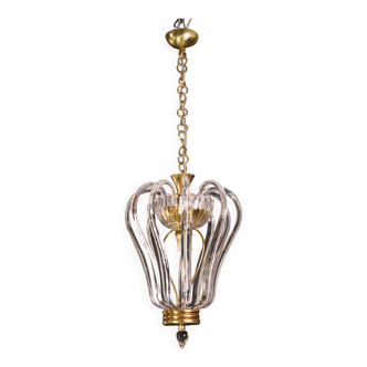 Lustre en verre de Murano attribué à Barovier e Toso, années 1950