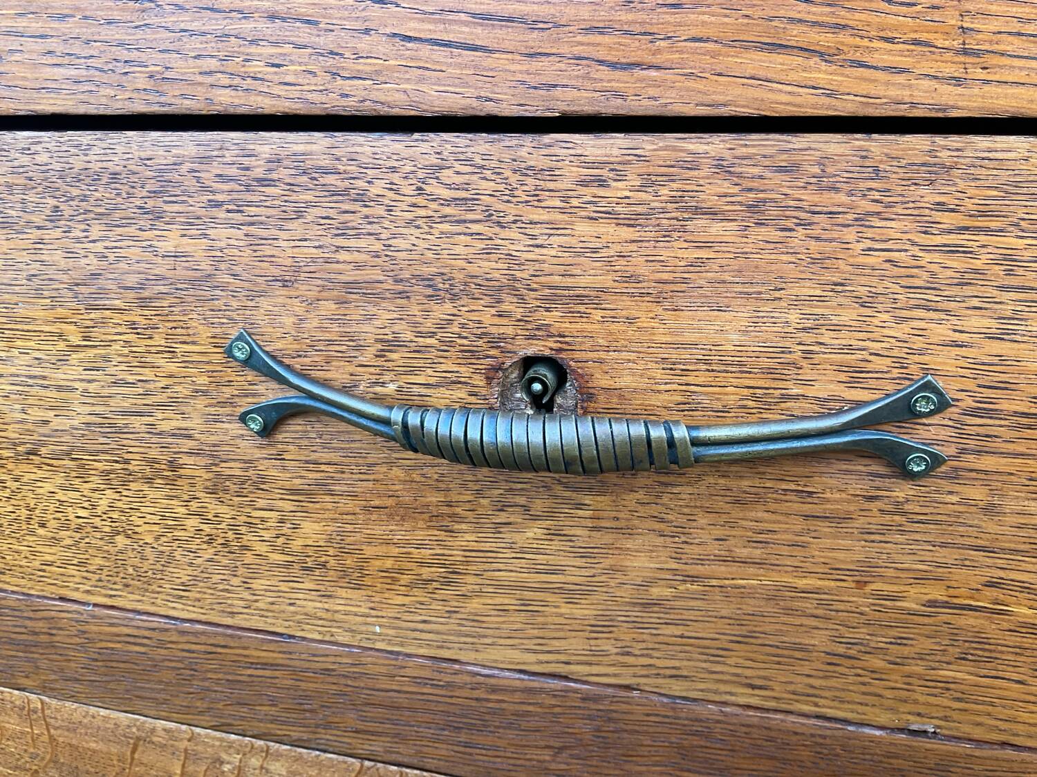 Old oak workshop furniture with drawers