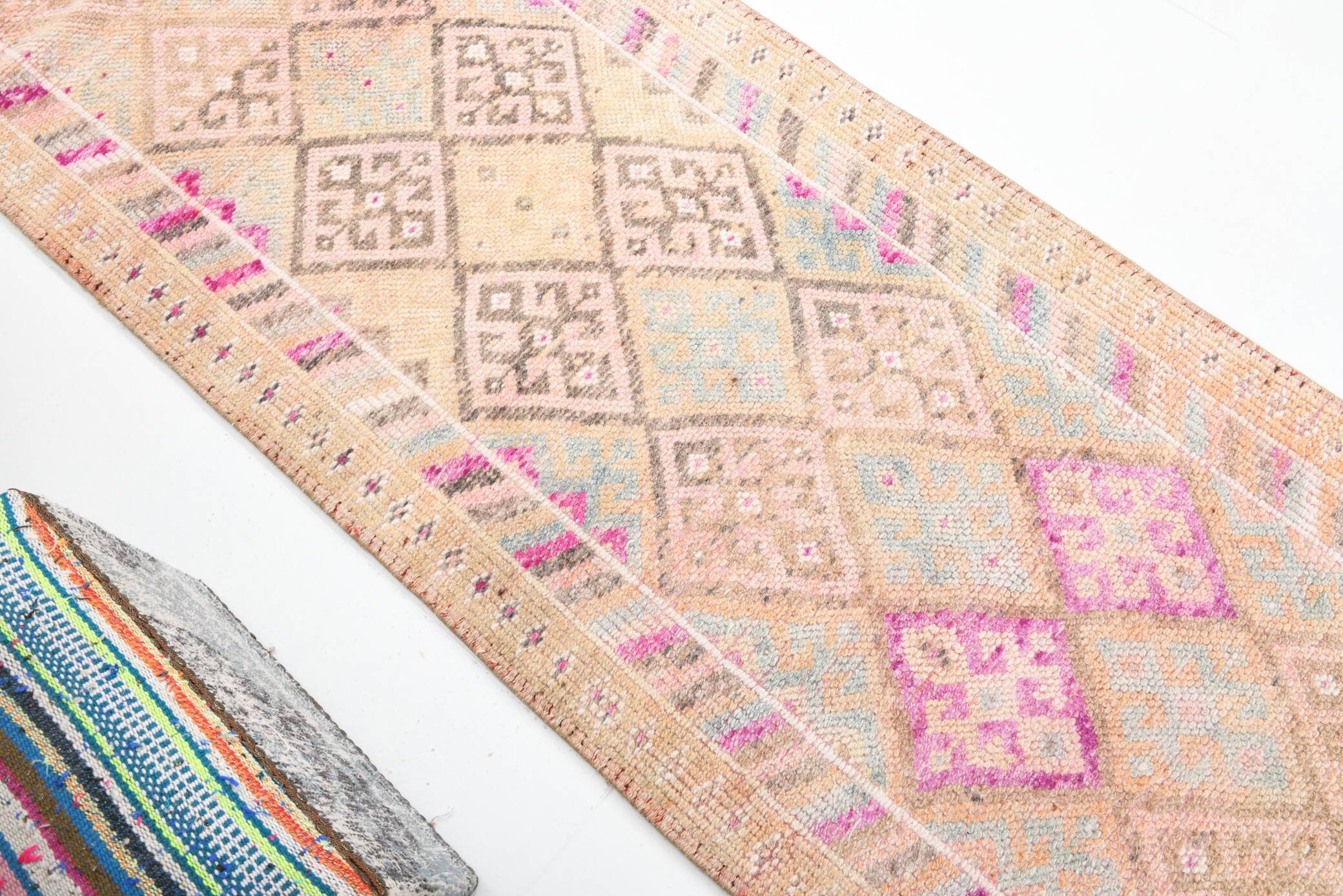 Vintage Super Soft Pink Runner Rug, 85x394Cm