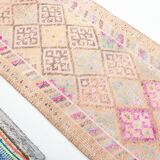 Vintage Super Soft Pink Runner Rug, 85x394Cm