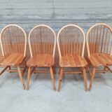 4 windsor chairs in vintage pine 1970 1980