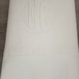 Old embroidered monogrammed sheet EC métis sheet 285 x 200 cm
