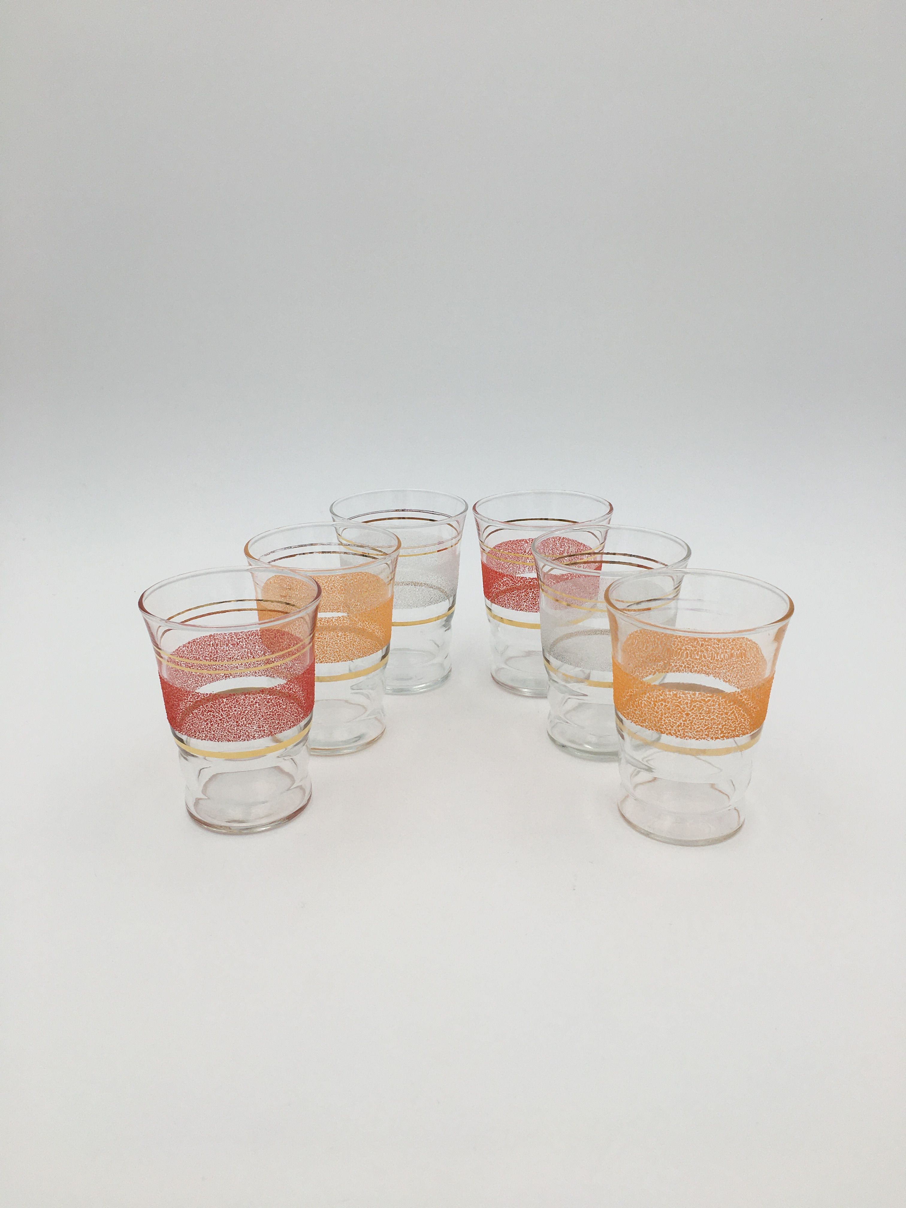 Set of six vintage glasses