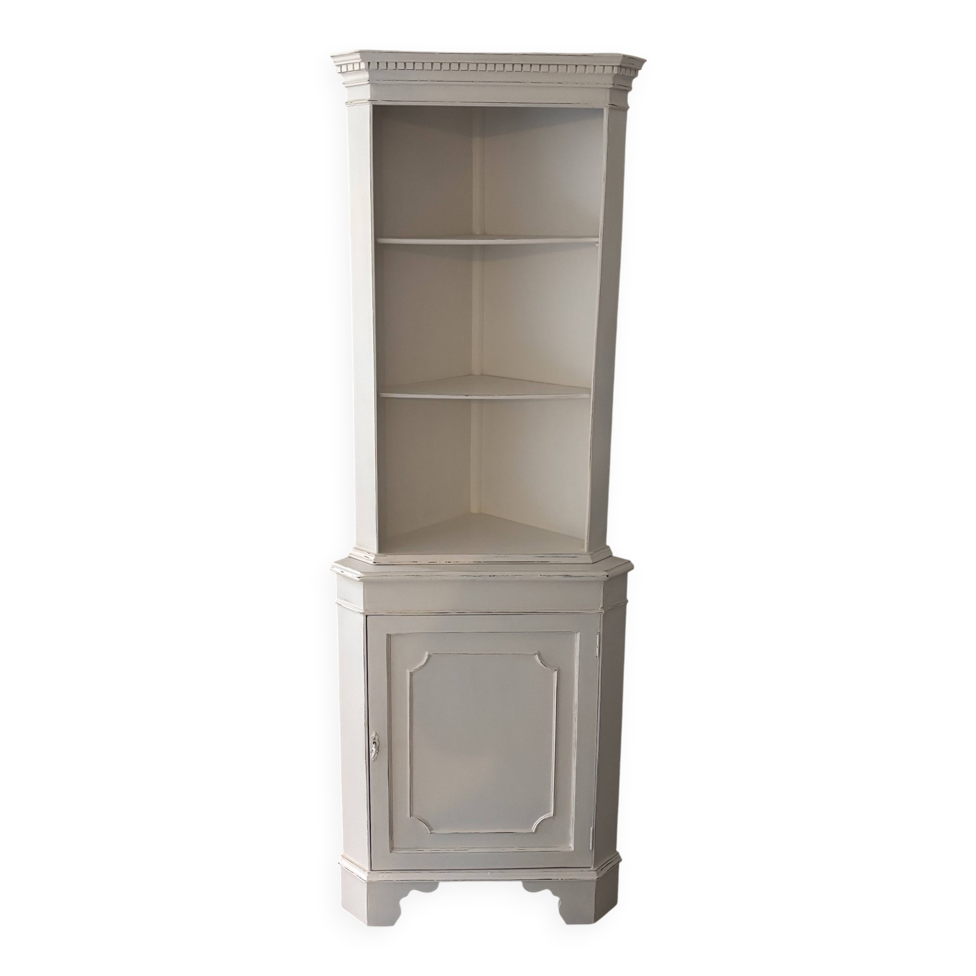 White wooden corner unit