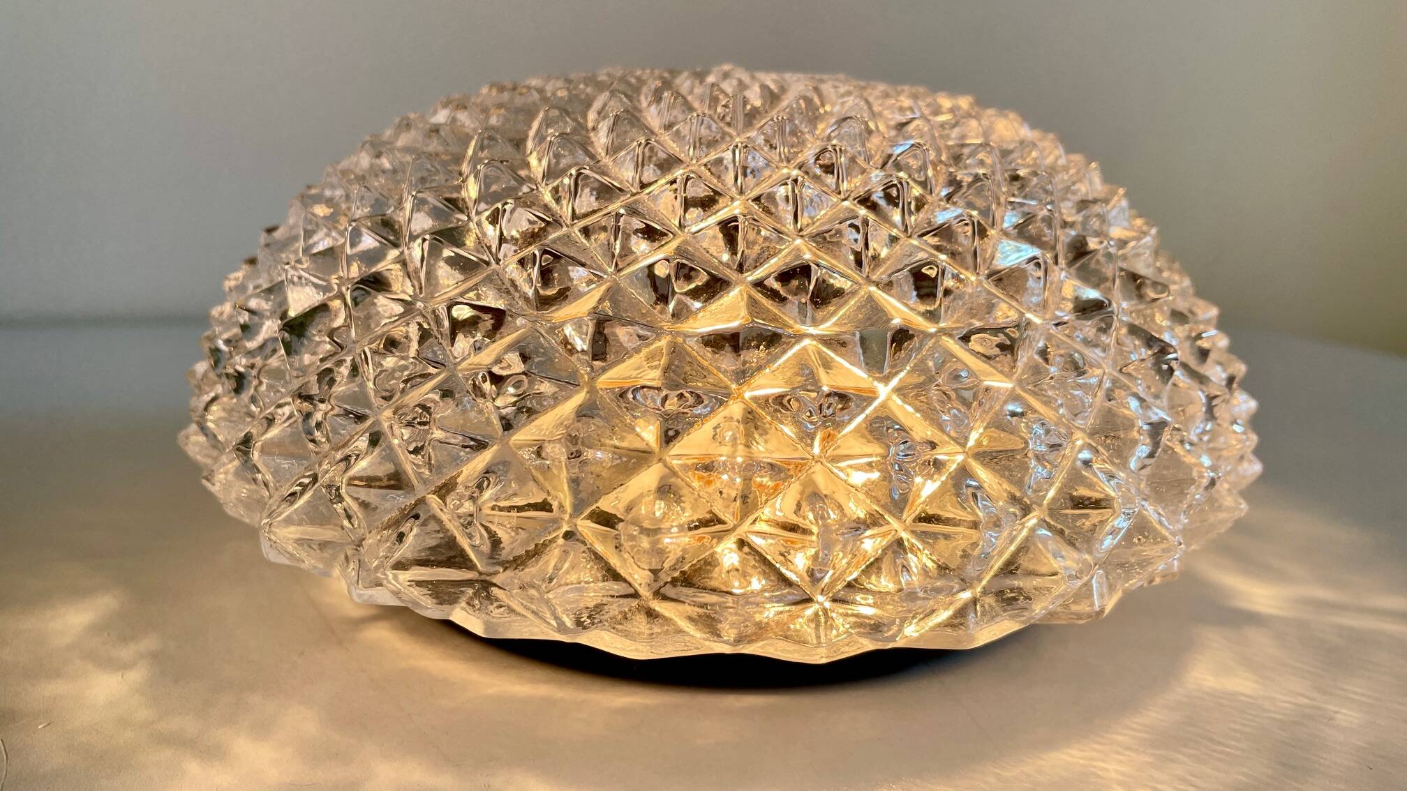 APPLIQUE Semi-Crystal Ceiling Light 1950s