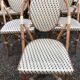 Set of 8 terrace chairs "bistro" in natural rattan beige braiding.