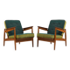 Paire de fauteuils en chêne et teck du début des années 1950
