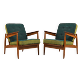 Paire de fauteuils en chêne et teck du début des années 1950