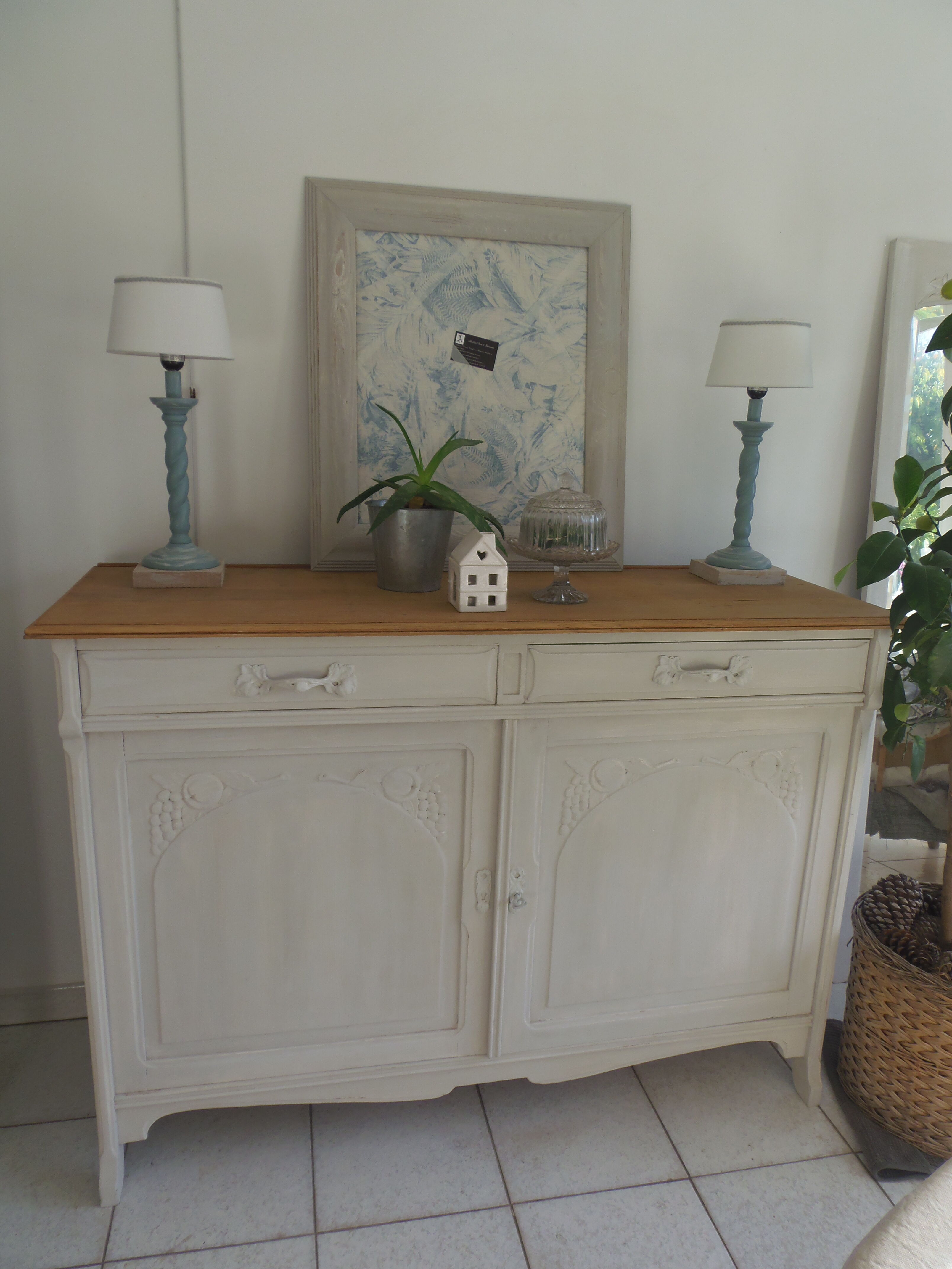 Art deco sideboard patinated