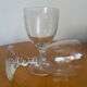 Set of two engraved glass wine glasses
