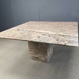 Vintage square granite dining table, 1970s