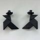 2 Small Vintage Candlesticks 1970s Denmark Brutalist Handmade Birds