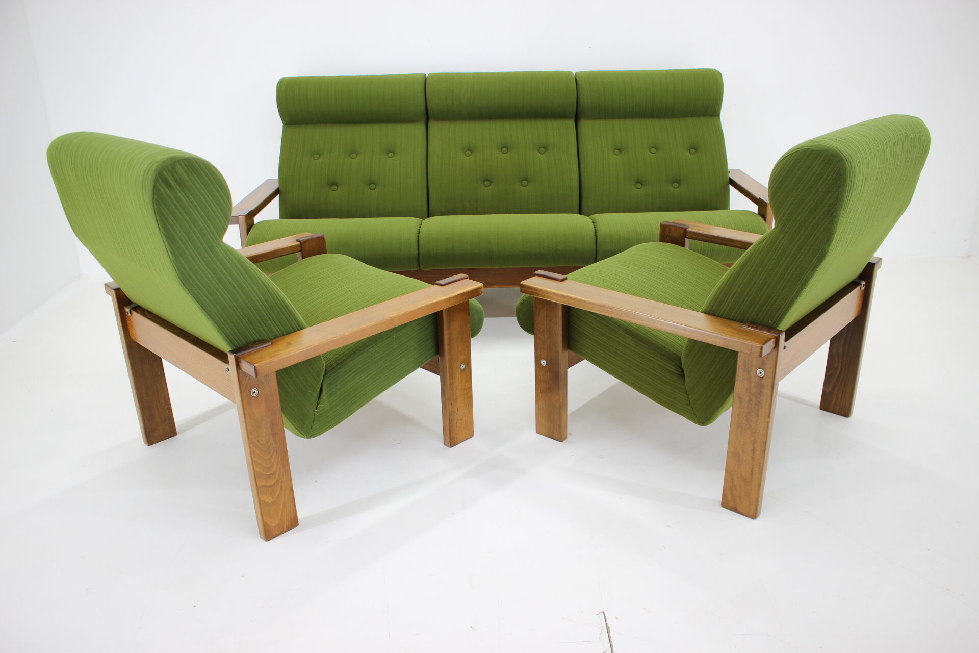 1970s Living Room Beech Set, Czechoslovakia
