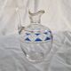 3 Antique Pieces Cut Crystal, Enameled - Early 20th Century