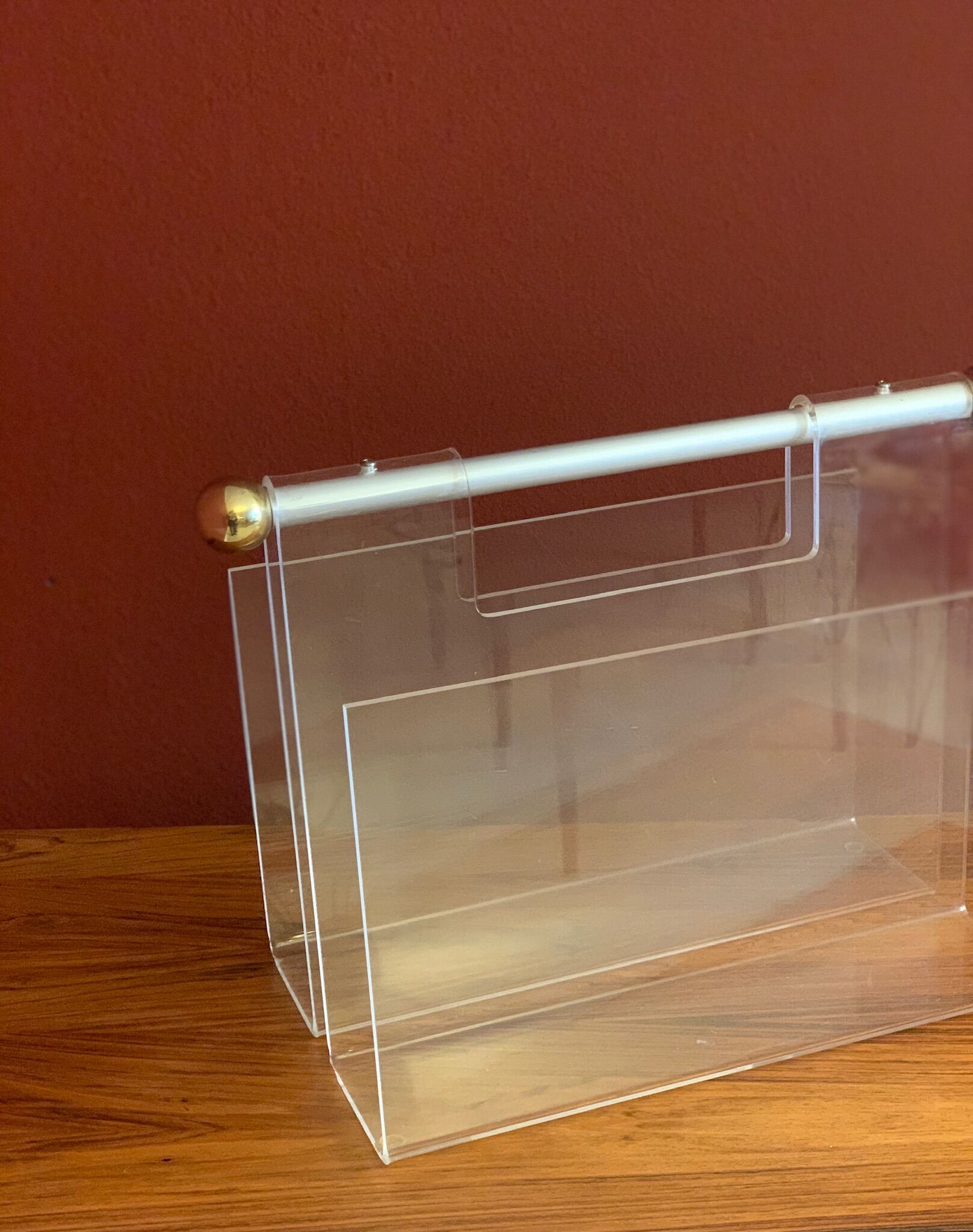 Magazine rack in plexiglass, 1980s