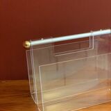 Magazine rack in plexiglass, 1980s