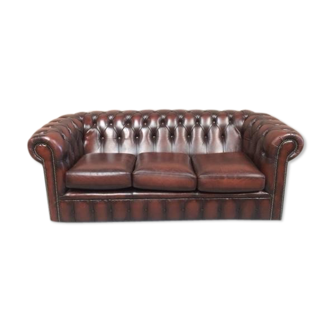 Brown leather chesterfield sofa