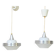 Lampes suspendues en verre et métal