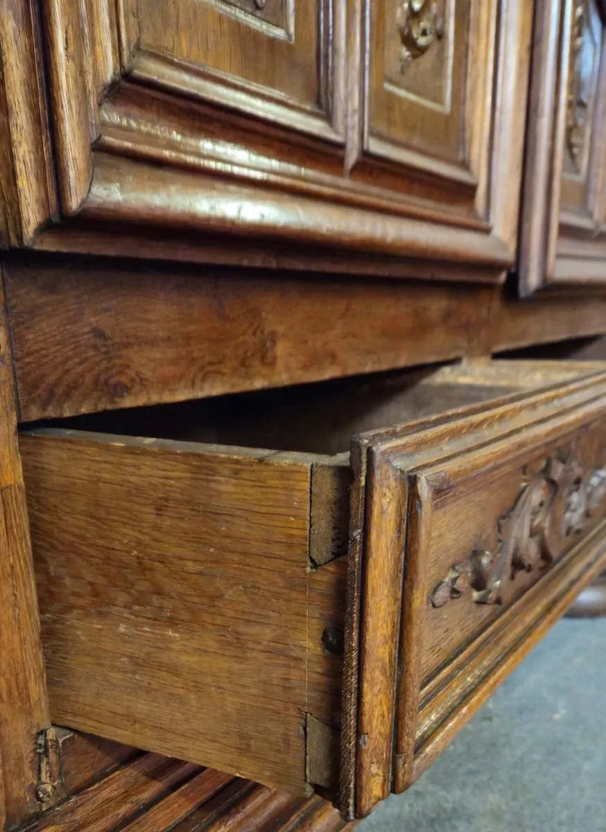 Antique carved solid walnut wardrobe – Louis XIII period