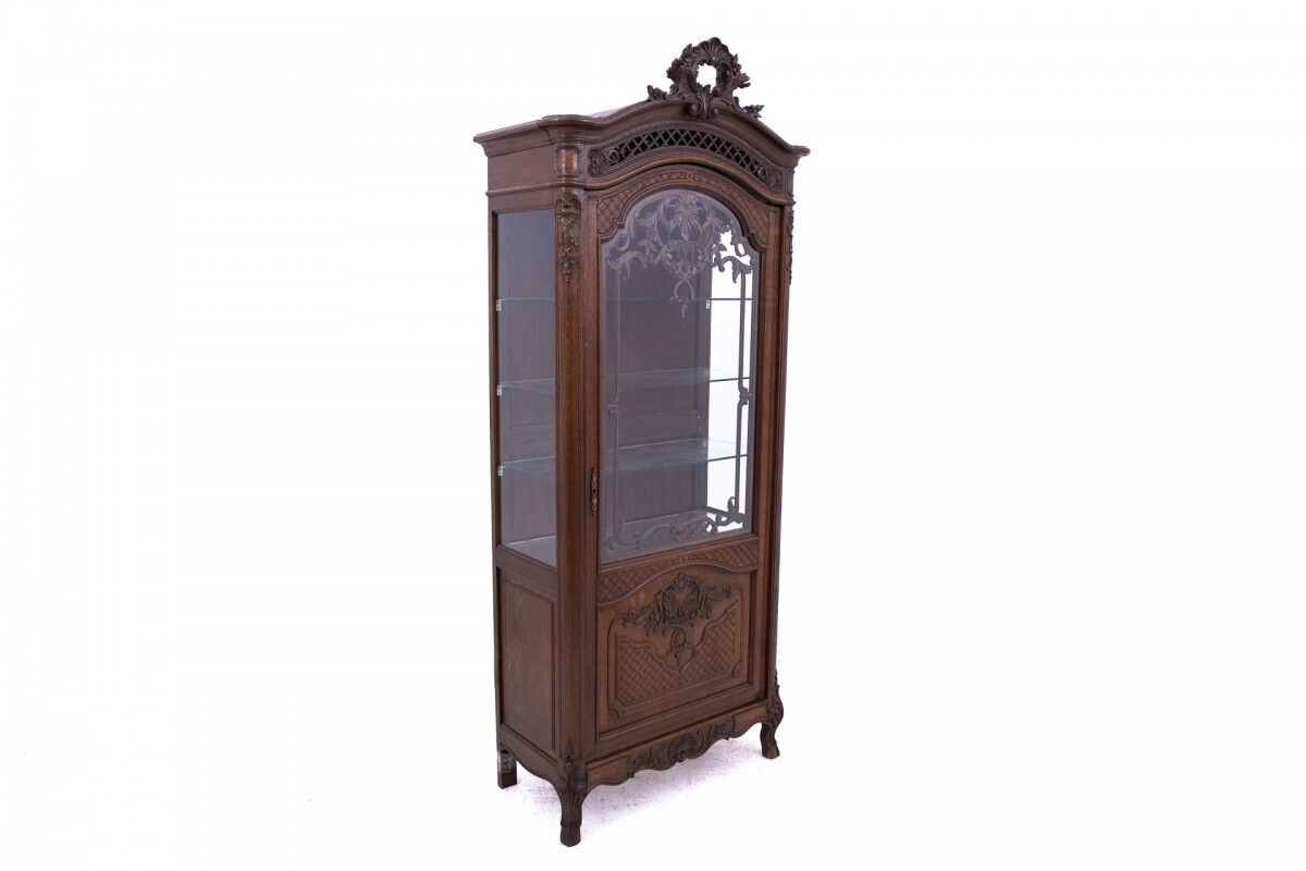 Oak display case, France, circa 1900
