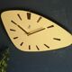 Vintage formica clock asymmetrical silent wall clock "Golden yellow Jaz"