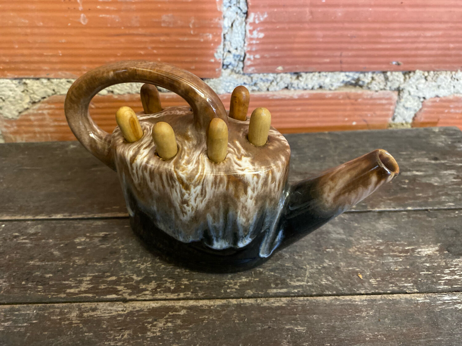 Vintage ceramic flower vase alphonse mouton watering can