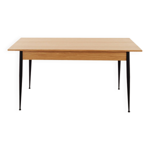 Table en chêne, design italien, années 1980, fabrication : Italie