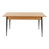 Oak table, Italian design, 1980s, manufacture: Italy