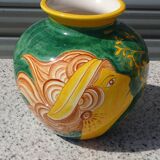 Ceramic lamp, vase and matching plate, Drimmer