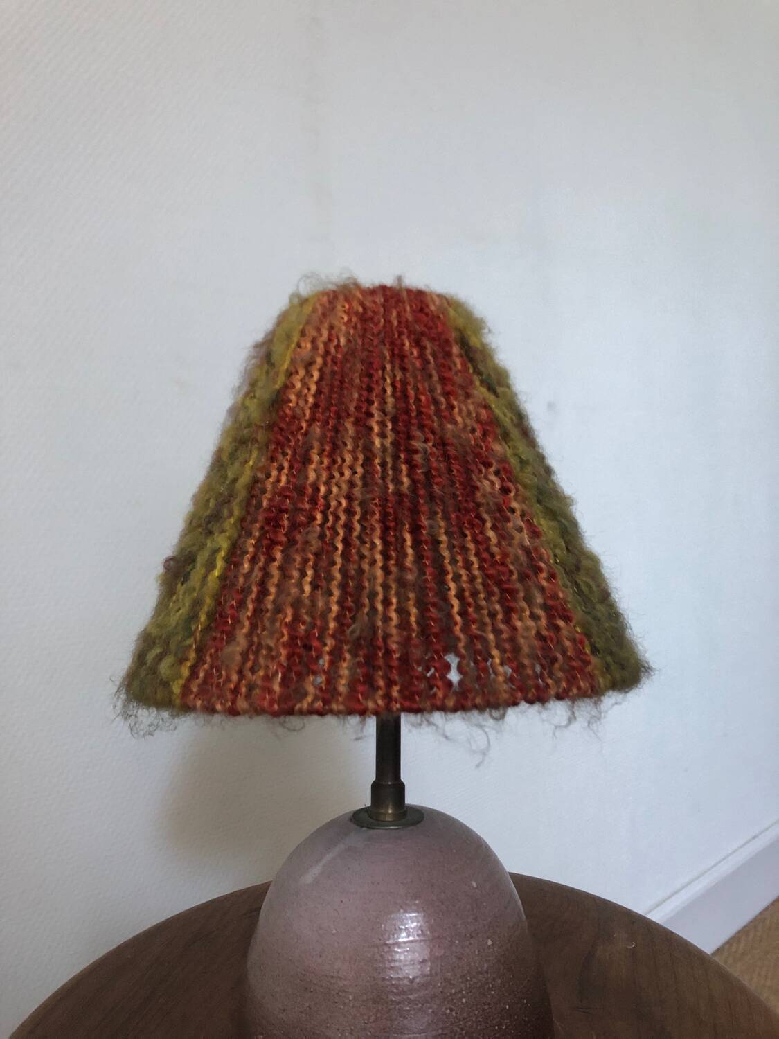 Ceramic and wool lamp