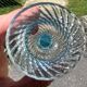 Set of 6 liqueur glasses in transparent blue bicoloured portieux glass