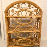Peacock rattan folding shelf