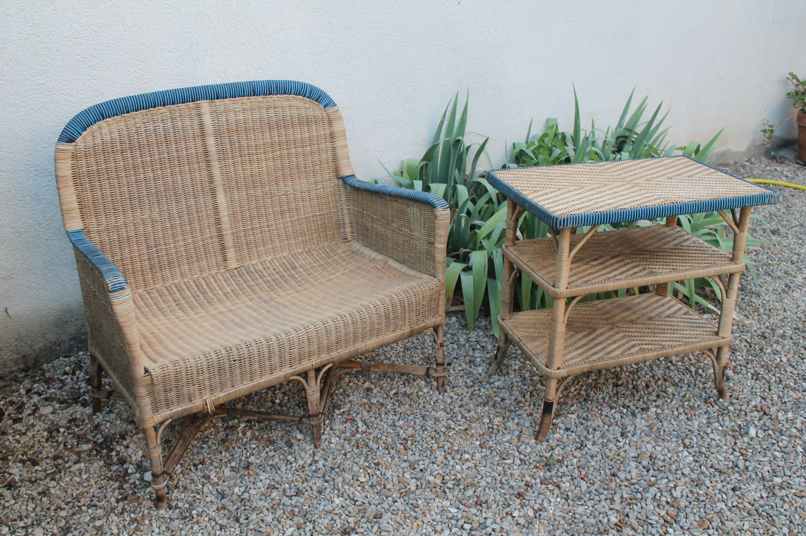 Rattan chair and garden table