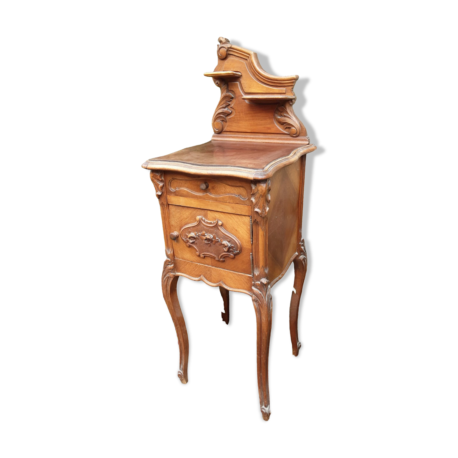 WOODEN BEDSIDE TABLE STYLE LOUIS XV ROCAILLE